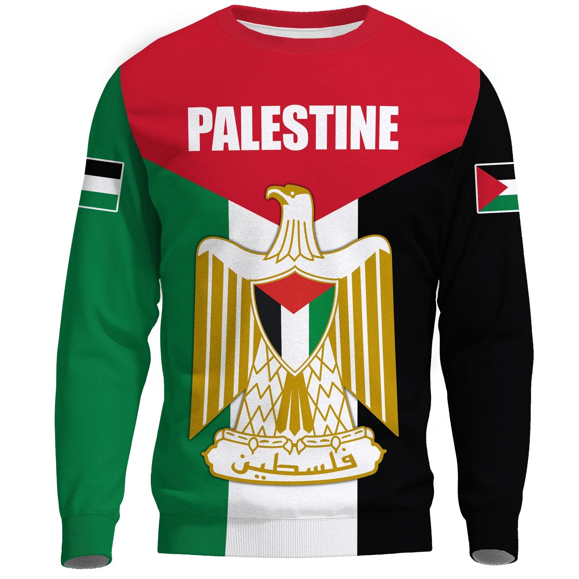 Wonder Print Shop Palestine Sweatshirt, Coat Of Arms Palestine RLT13 - Wonder Print Shop