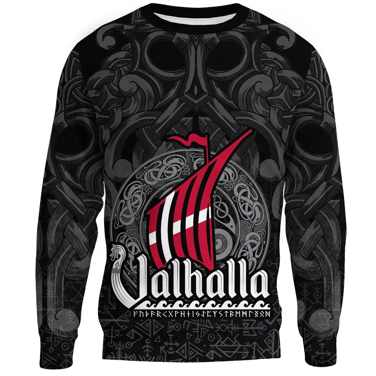 (Custom) Wonder Print Shop Sweatshirts - Denmark Odin and Drakkar RLT13 - Wonder Print Shop