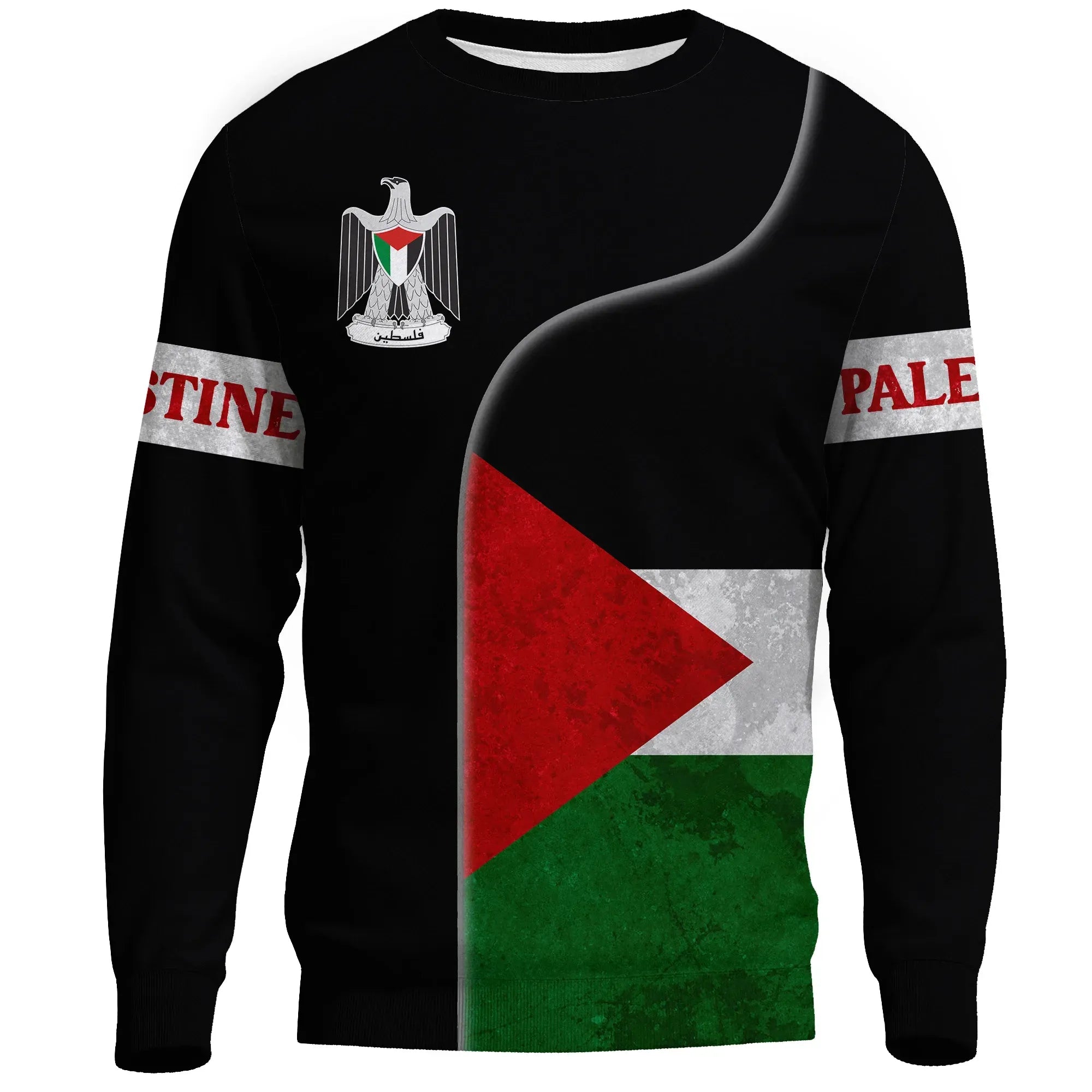 Palestine Flag Sweatshirt Coat Of Arms RLT13 - Wonder Print Shop