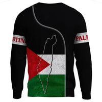 Palestine Flag Sweatshirt Coat Of Arms RLT13 - Wonder Print Shop