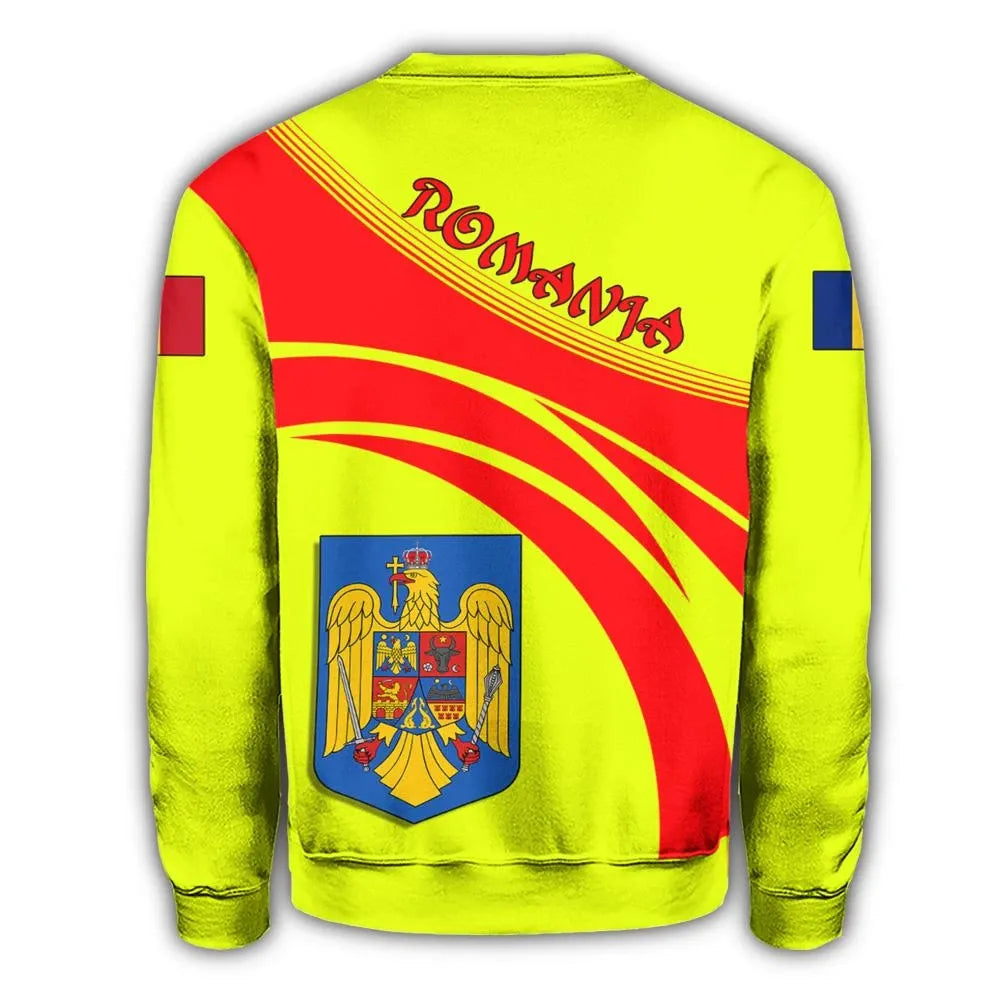 Romania Coat Of Arms Sweatshirt Cricket Style RLT13 - Wonder Print Shop
