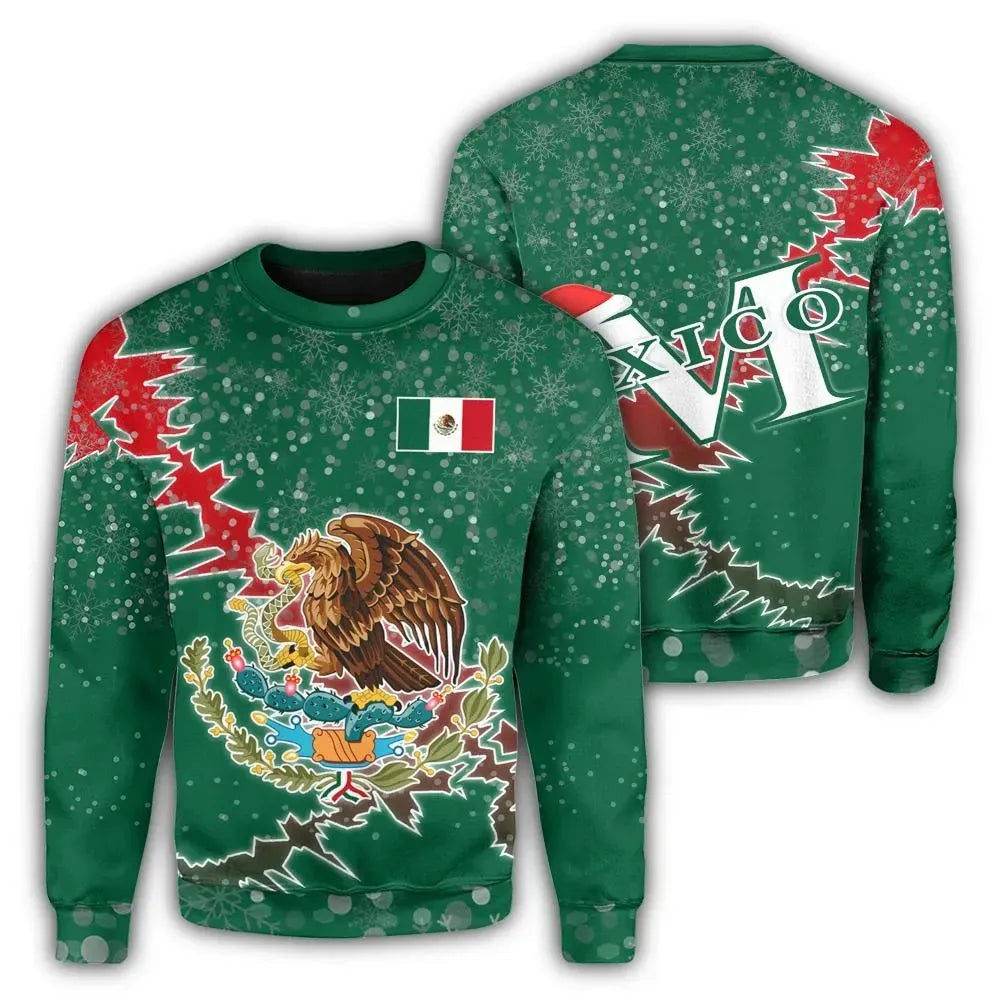 Mexico Christmas Coat Of Arms Sweatshirt X Style RLT13 - Wonder Print Shop
