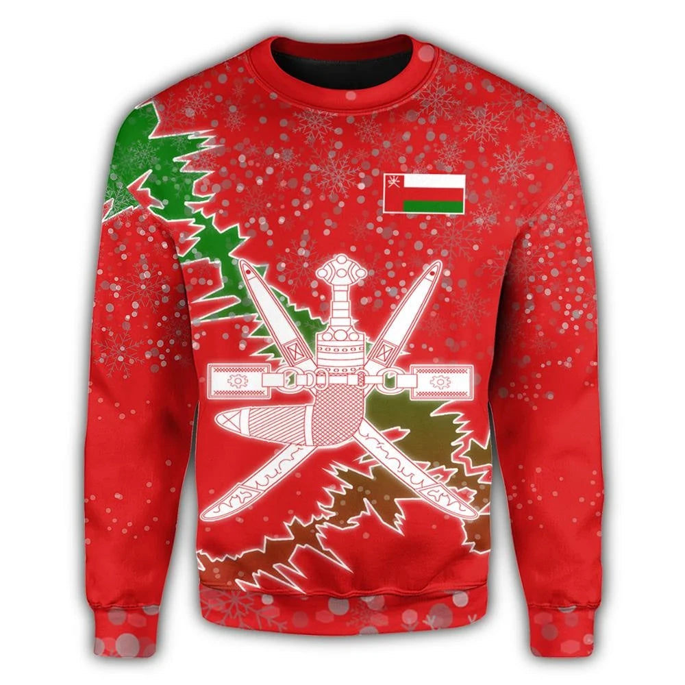 Oman Christmas Coat Of Arms Sweatshirt X Style RLT13 - Wonder Print Shop