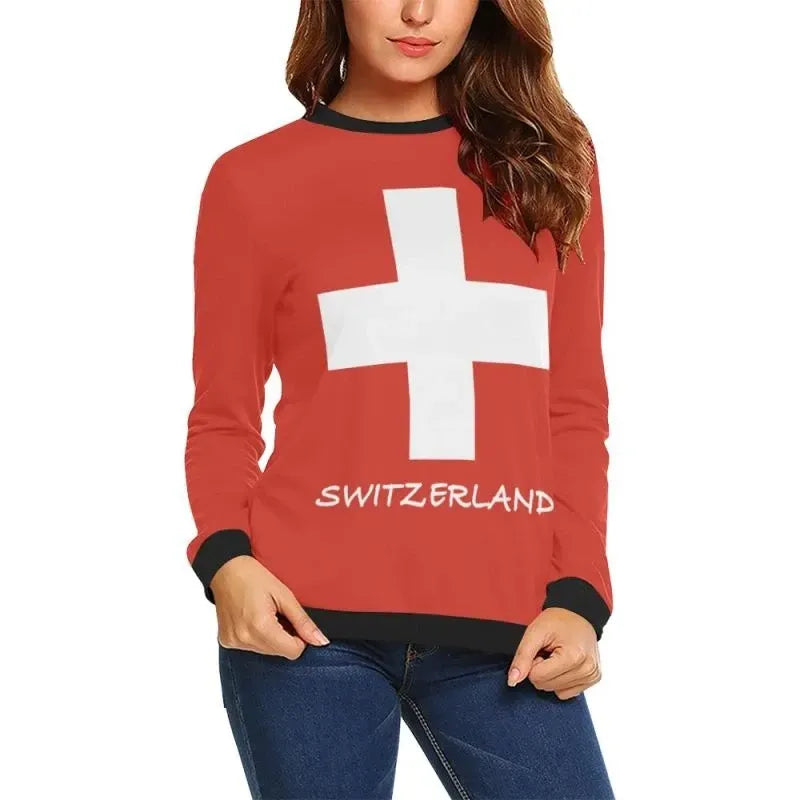 Switzerland Flag Sweatshirt RLT13 - Wonder Print Shop