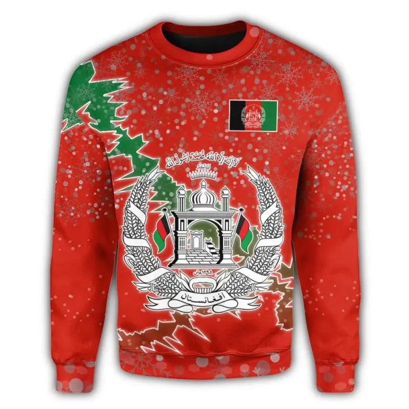 Afghanistan Christmas Coat Of Arms Sweatshirt X Style RLT8 - Wonder Print Shop