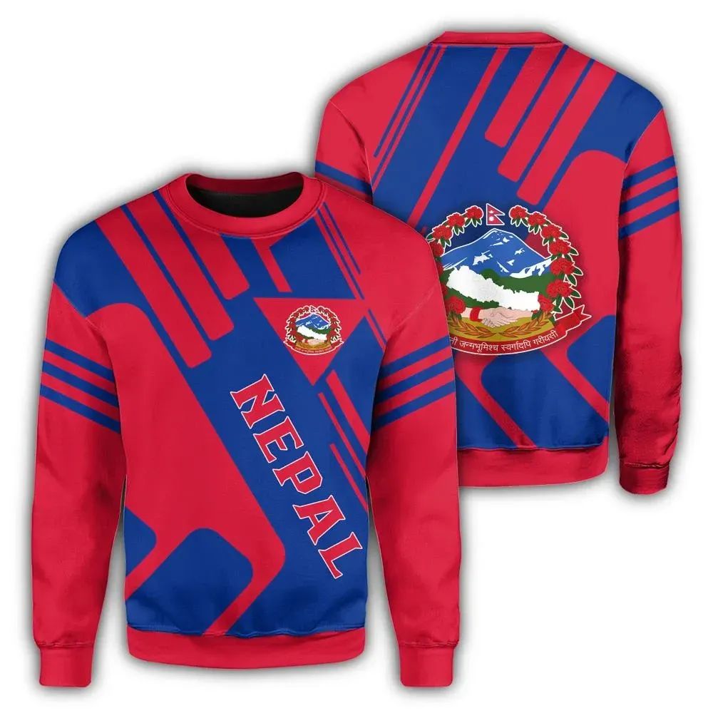 Nepal Coat Of Arms Sweatshirt Rockie RLT7 - Wonder Print Shop