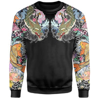 Koi Fish and Dragon Tattoo Style Sweatshirt RLT8 - Wonder Print Shop