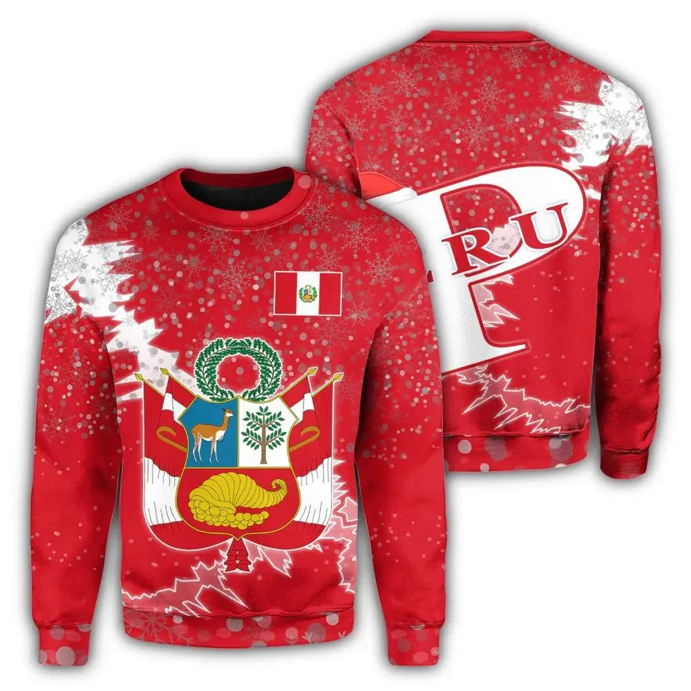 Peru Christmas Coat Of Arms Sweatshirt X Style RLT7 - Wonder Print Shop