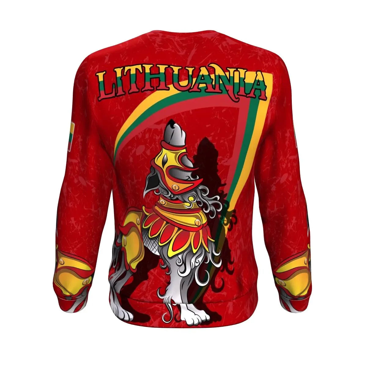 (Lietuva) Lithuania Sweatshirt - Lithuanian Iron Wolf Red RLT6 - Wonder Print Shop