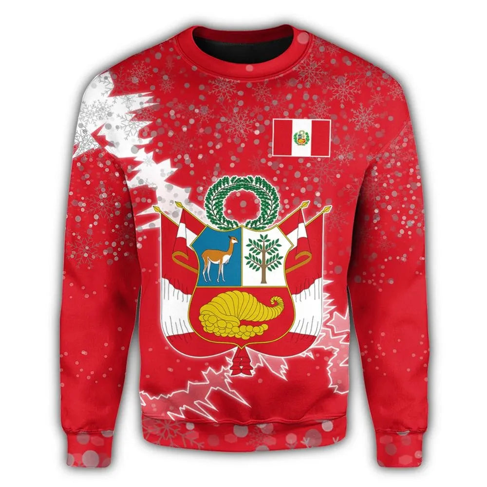 Peru Christmas Coat Of Arms Sweatshirt X Style RLT7 - Wonder Print Shop