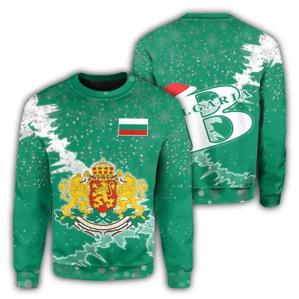 Bulgaria Christmas Coat Of Arms Sweatshirt X Style RLT7 - Wonder Print Shop