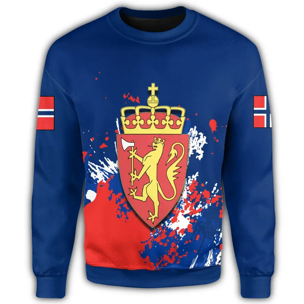 Norway Coat Of Arms Sweatshirt Spaint Style RLT7 - Wonder Print Shop