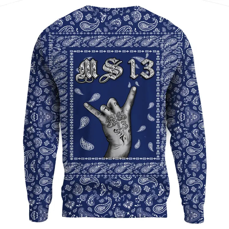 Sweatshirt Blue Bandana RLT8 - Wonder Print Shop