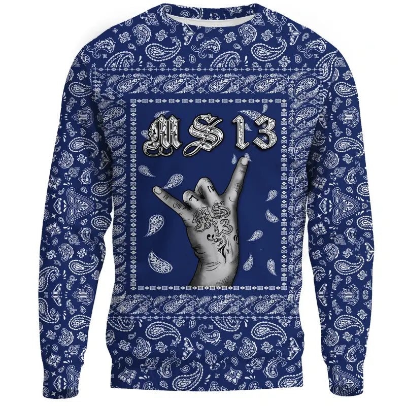 Sweatshirt Blue Bandana RLT8 - Wonder Print Shop