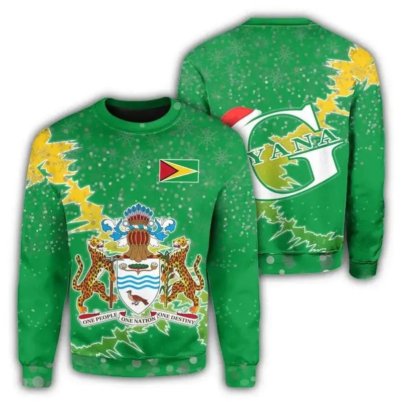Guyana Christmas Coat of Arms Sweatshirt X Style RLT8 - Wonder Print Shop