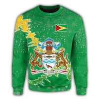 Guyana Christmas Coat of Arms Sweatshirt X Style RLT8 - Wonder Print Shop