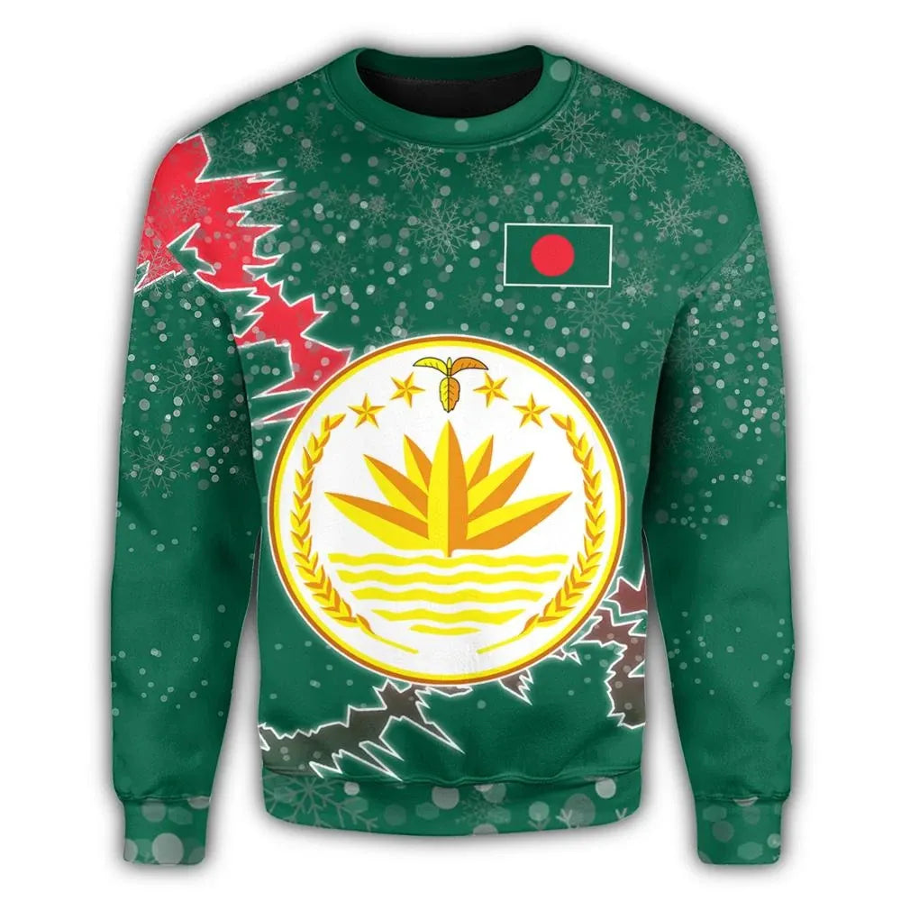 Bangladesh Christmas Coat Of Arms Sweatshirt X Style RLT6 - Wonder Print Shop
