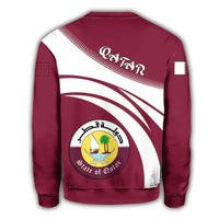 Qatar Coat Of Arms Sweatshirt Cricket Style RLT12 - Wonder Print Shop