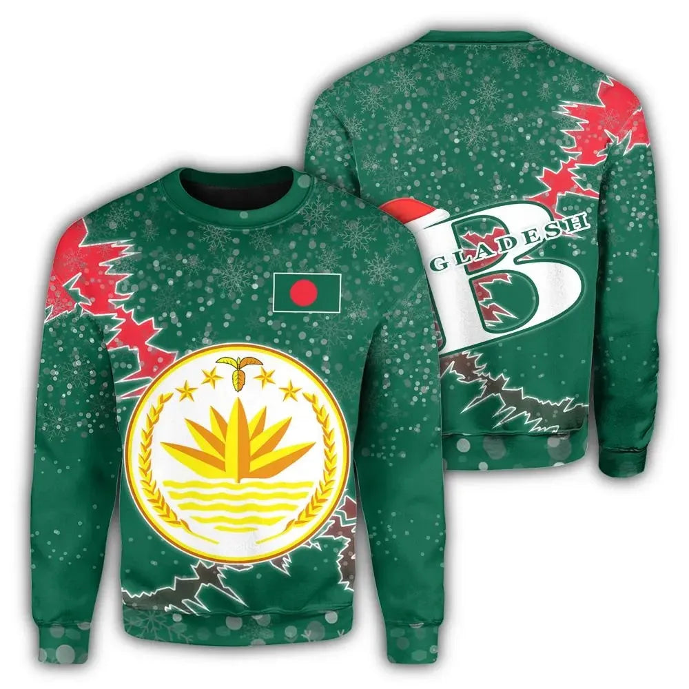 Bangladesh Christmas Coat Of Arms Sweatshirt X Style RLT6 - Wonder Print Shop
