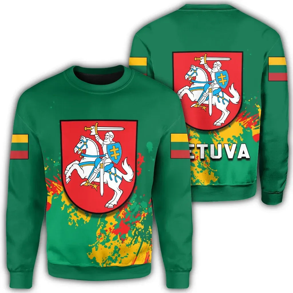 Lithuania Coat Of Arms Sweatshirt Spaint Style RLT6 - Wonder Print Shop