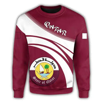 Qatar Coat Of Arms Sweatshirt Cricket Style RLT12 - Wonder Print Shop