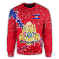 Cambodia Christmas Coat Of Arms Sweatshirt X Style RLT7 - Wonder Print Shop