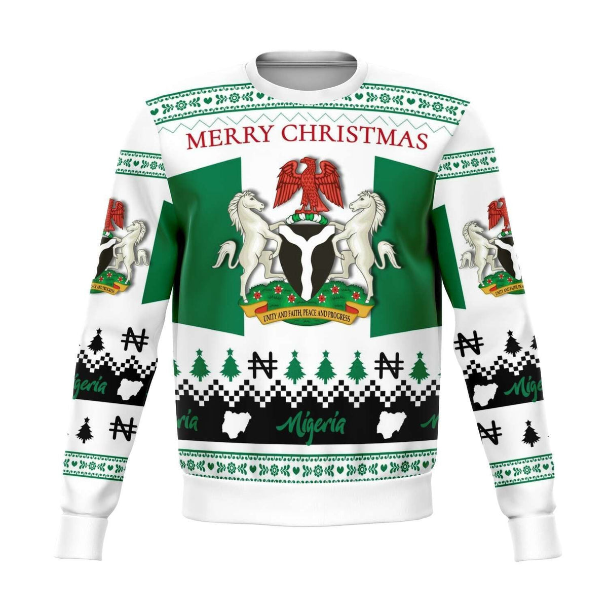 Nigeria Christmas Sweatshirt, White RLT8 - Wonder Print Shop