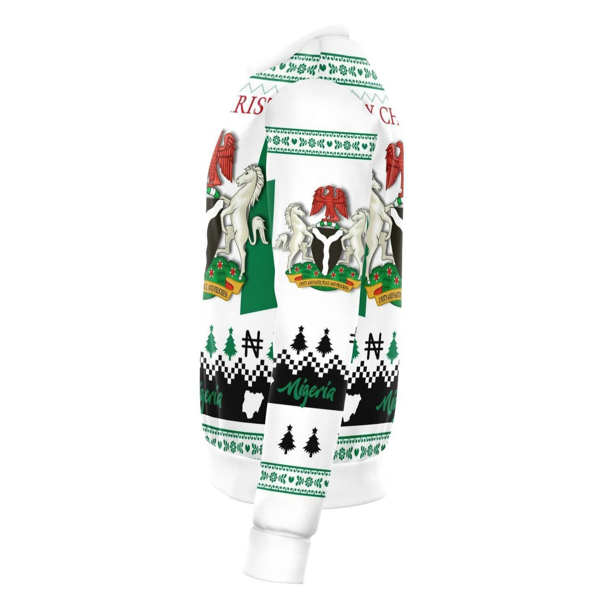 Nigeria Christmas Sweatshirt, White RLT8 - Wonder Print Shop