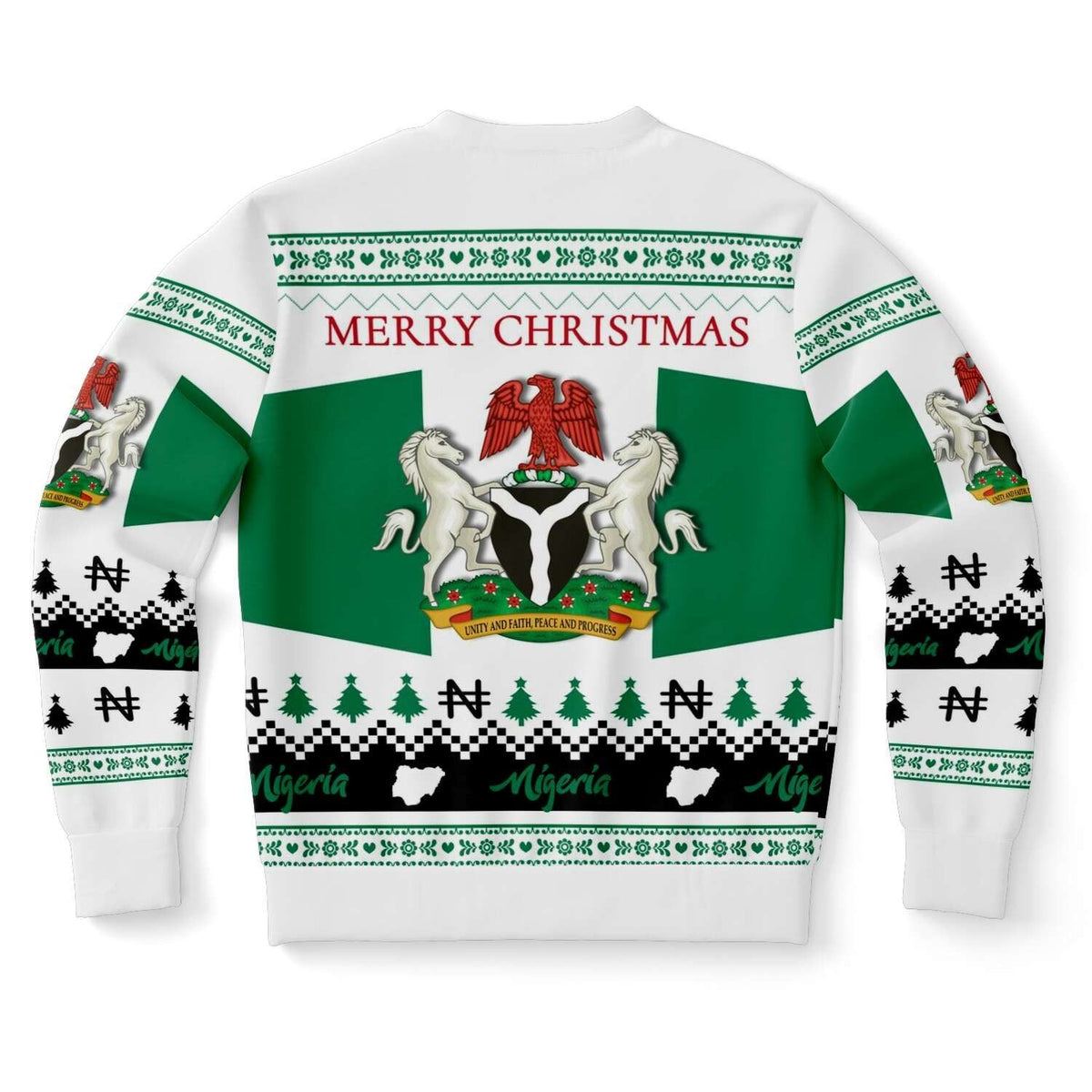 Nigeria Christmas Sweatshirt, White RLT8 - Wonder Print Shop