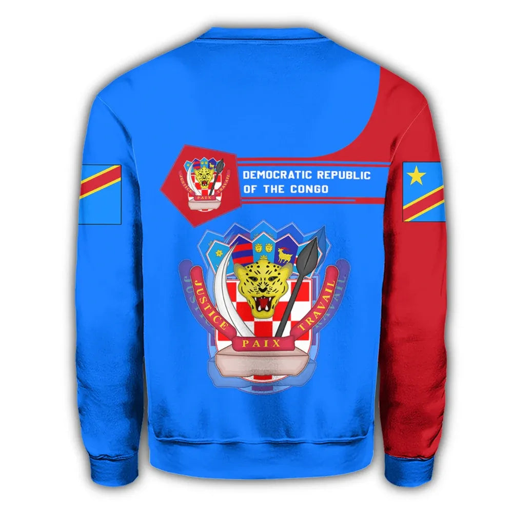 Democratic Republic Of The Congo Coat Of Arms Sweatshirt Simple Style RLT13 - Wonder Print Shop