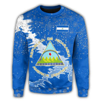 Nicaragua Christmas Coat Of Arms Sweatshirt X Style RLT8 - Wonder Print Shop