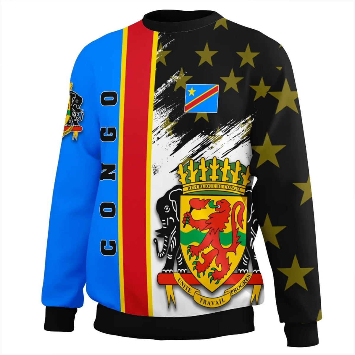 Congo Coat Of Arms Sweatshirt Flag Style RLT13 - Wonder Print Shop