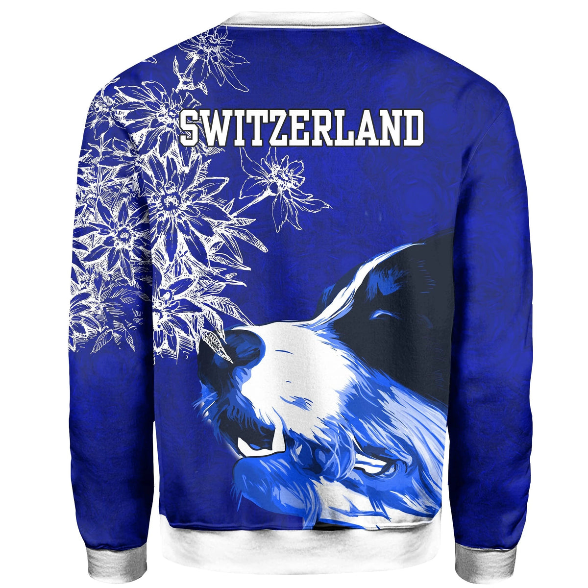 Switzerland Sweatshirt Bernese Mountain Dog and Edelweiss Knitted Long Sleeved Sweater RLT13 - Wonder Print Shop