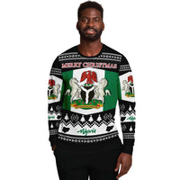 Nigeria Christmas Sweatshirt, Black RLT8 - Wonder Print Shop