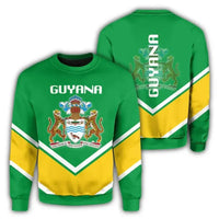 Guyana Coat of Arms Sweatshirt Lucian Style RLT8 - Wonder Print Shop