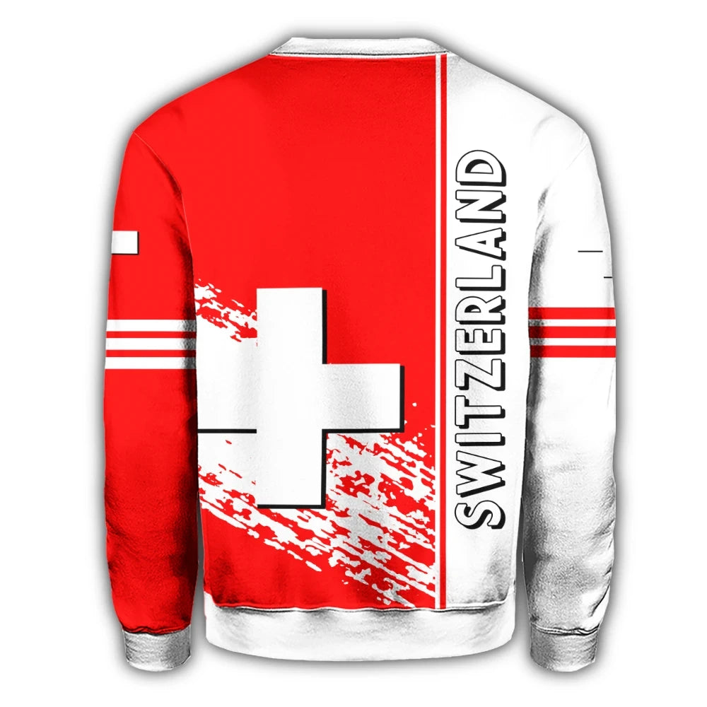 Switzerland Coat Of Arms Sweatshirt Quarter Style RLT13 - Wonder Print Shop