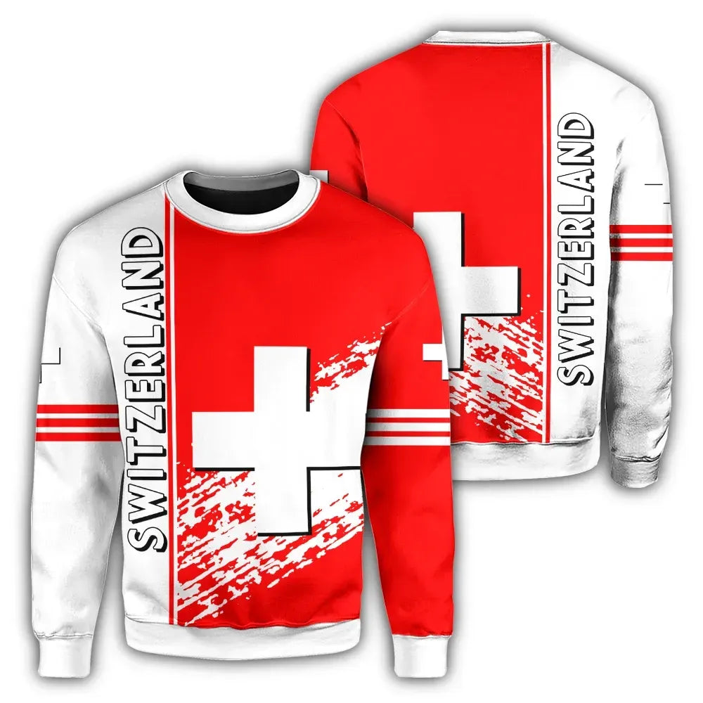 Switzerland Coat Of Arms Sweatshirt Quarter Style RLT13 - Wonder Print Shop
