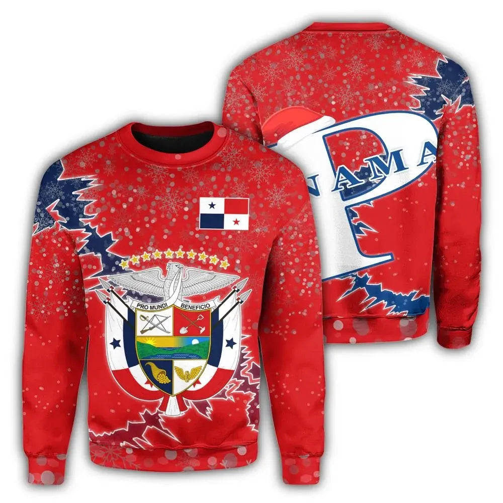Panama Christmas Coat Of Arms Sweatshirt X Style RLT13 - Wonder Print Shop