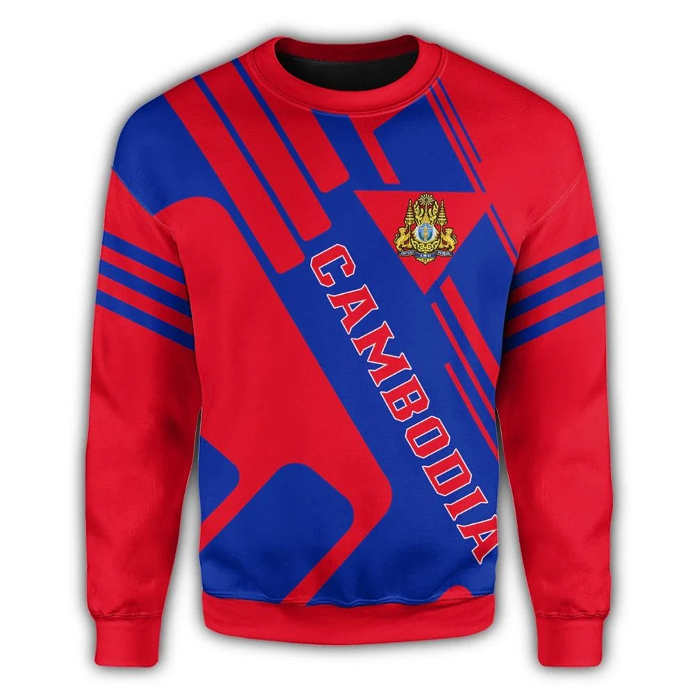 Cambodia Coat Of Arms Sweatshirt Rockie RLT7 - Wonder Print Shop