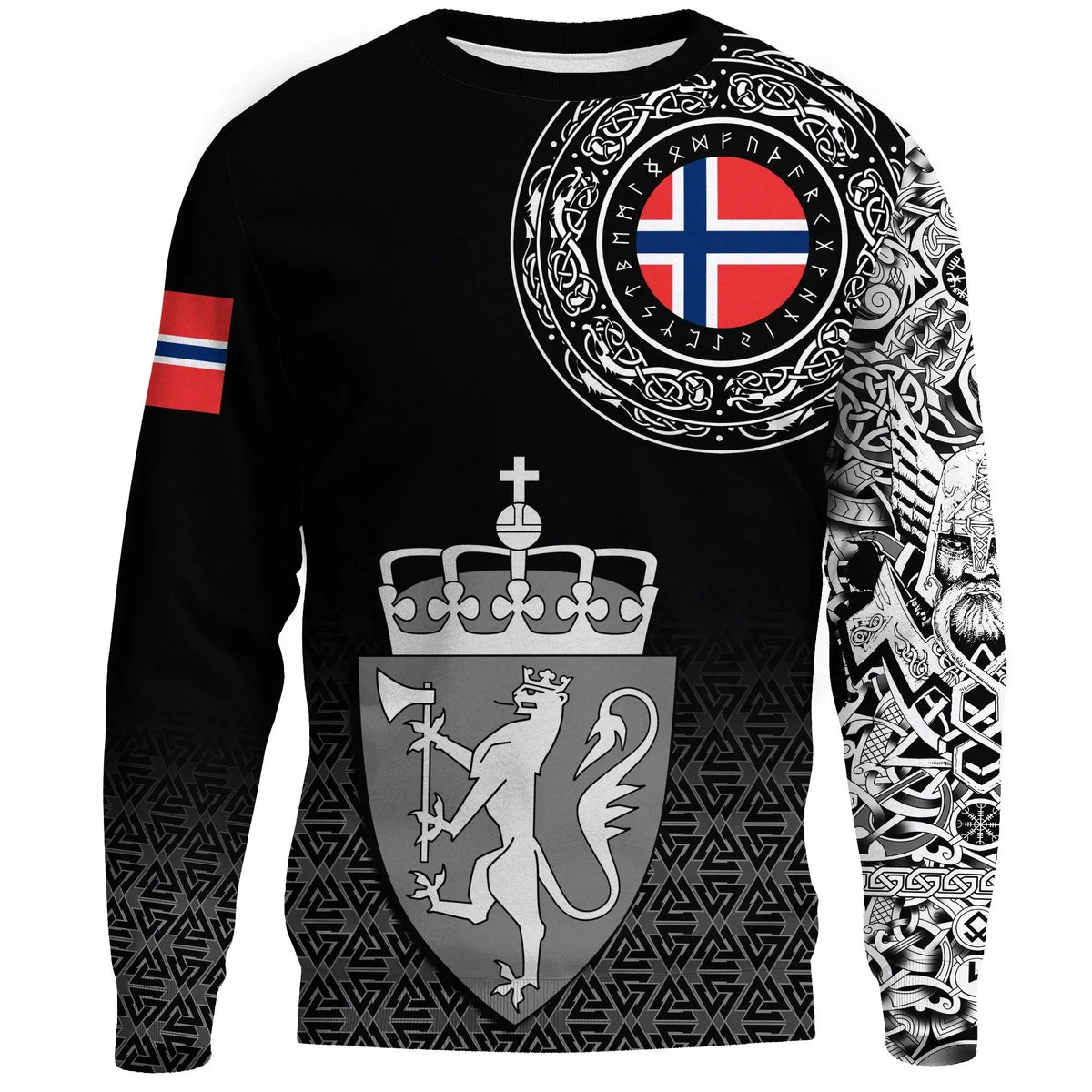 Viking Sweatshirt - Norway Coat Of Arms RLT7 - Wonder Print Shop