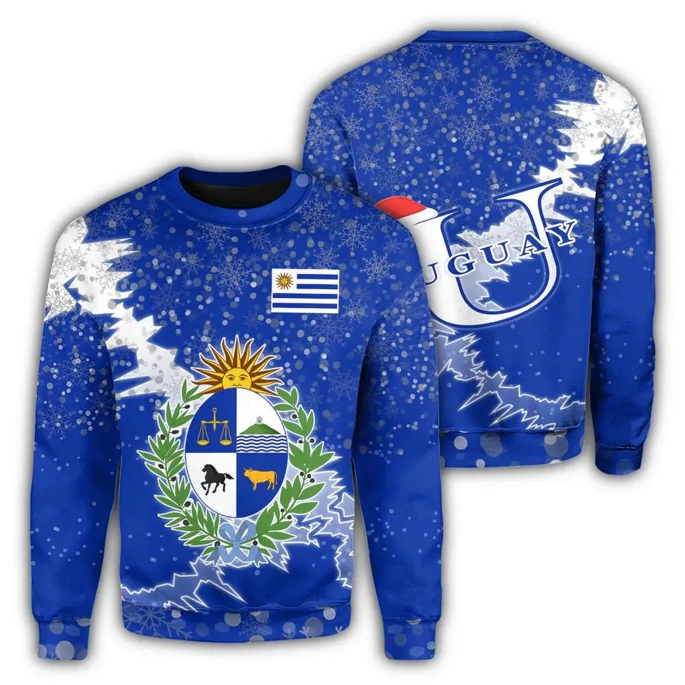 Uruguay Christmas Coat Of Arms Sweatshirt X Style8 RLT6 - Wonder Print Shop