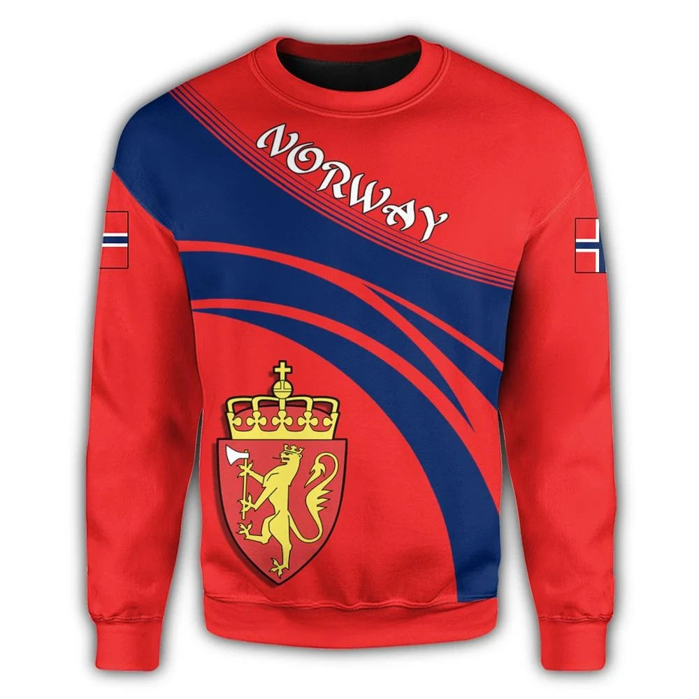 Norway Coat Of Arms Sweatshirt Cricket Style RLT7 - Wonder Print Shop