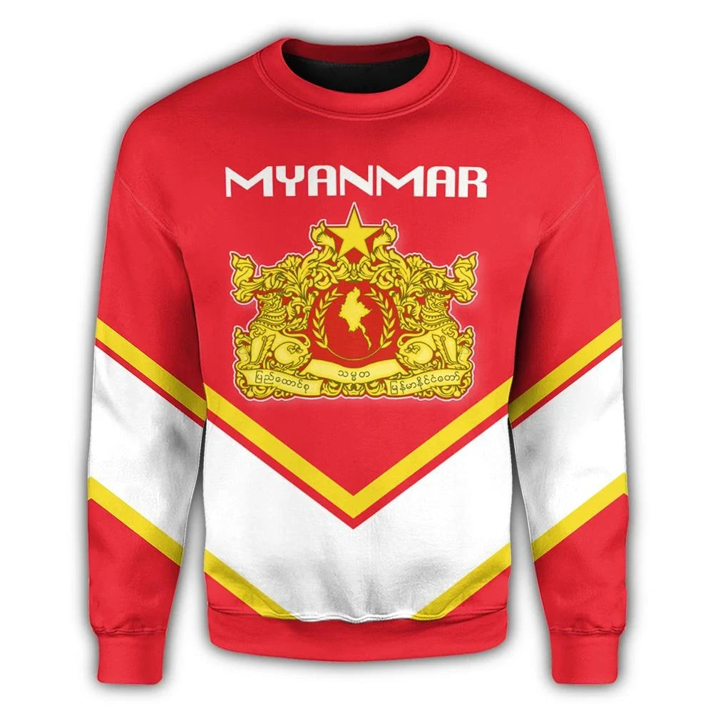 Myanmar Coat Of Arms Sweatshirt Lucian Style RLT7 - Wonder Print Shop