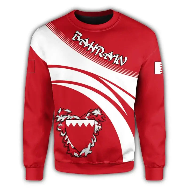 Bahrain Coat Of Arms Sweatshirt Cricket Style RLT8 - Wonder Print Shop