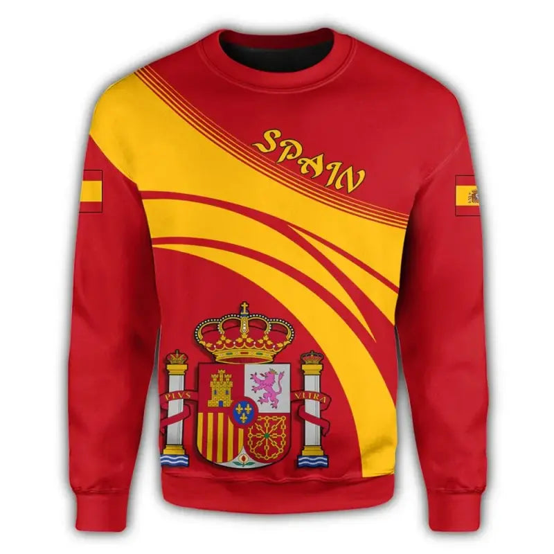 Spain Coat Of Arms Sweatshirt Cricket Style RLT12 - Wonder Print Shop