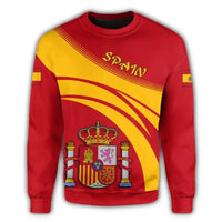 Spain Coat Of Arms Sweatshirt Cricket Style RLT12 - Wonder Print Shop