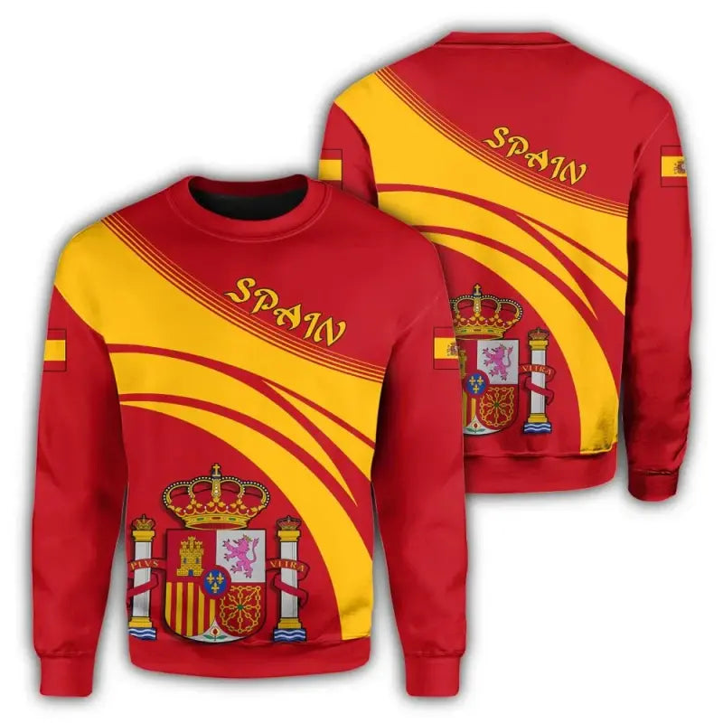 Spain Coat Of Arms Sweatshirt Cricket Style RLT12 - Wonder Print Shop