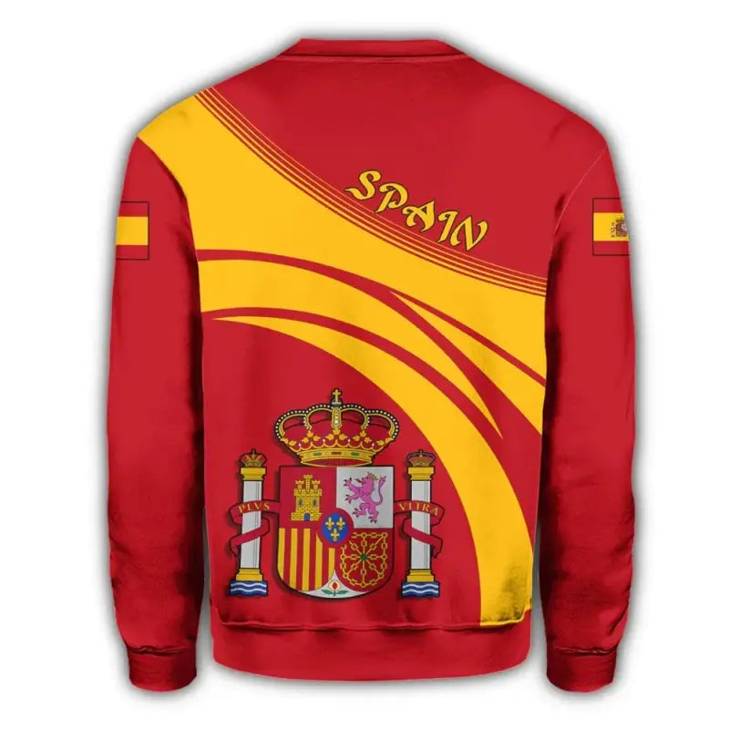 Spain Coat Of Arms Sweatshirt Cricket Style RLT12 - Wonder Print Shop