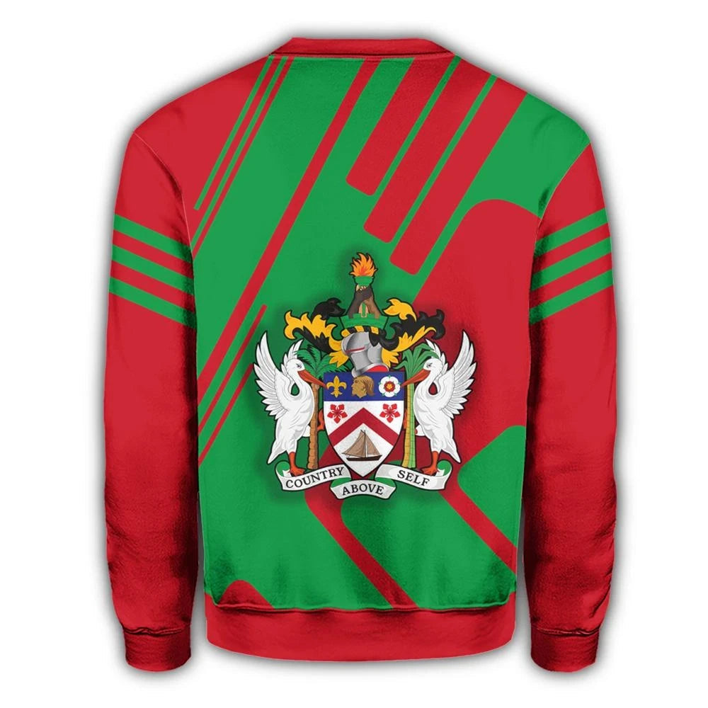 Saint Kitts and Nevis Coat Of Arms Sweatshirt Rockie RLT6 - Wonder Print Shop