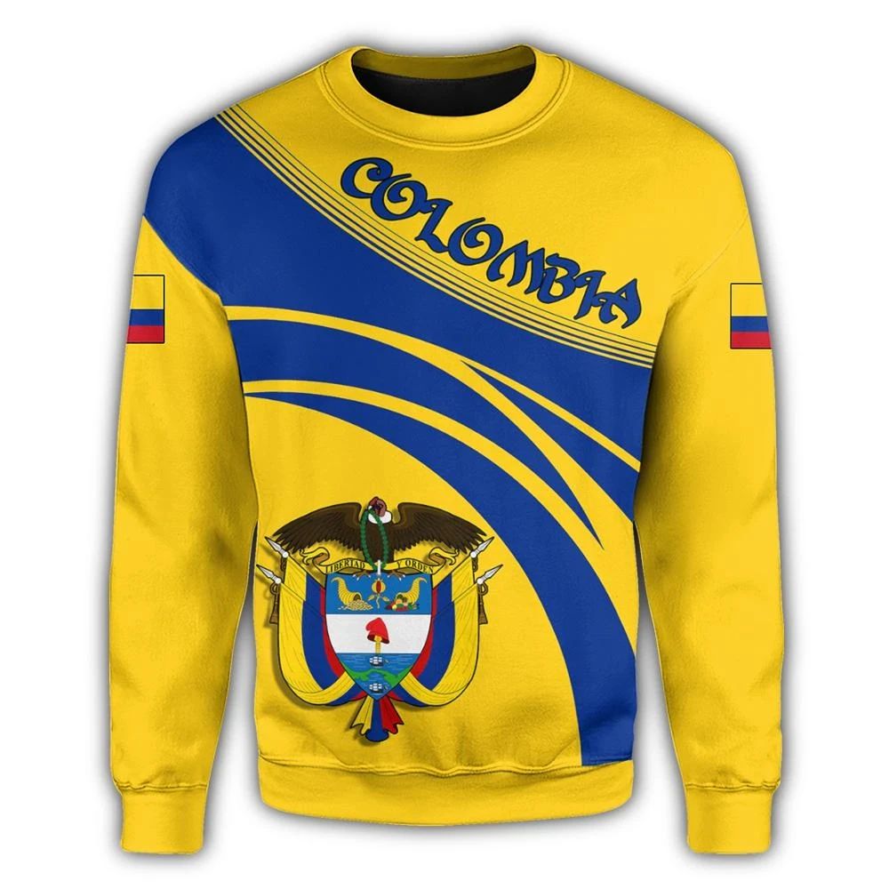 Colombia Coat Of Arms Sweatshirt Cricket Style RLT7 - Wonder Print Shop